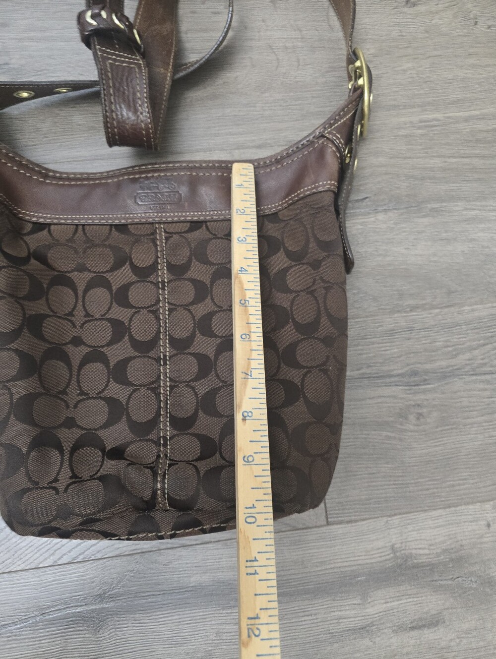 Coach Bleeker Vintage Y2K Signature Hobo Shoulder Bag Brown Canvas & Leather - Picture 8 of 10